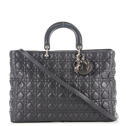 Christian Dior Lambskin Cannage Large Lady Dior Grey 1 of 11