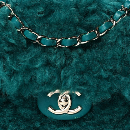 Chanel Shearling Lambskin Quilted Flap Green 7 of 9