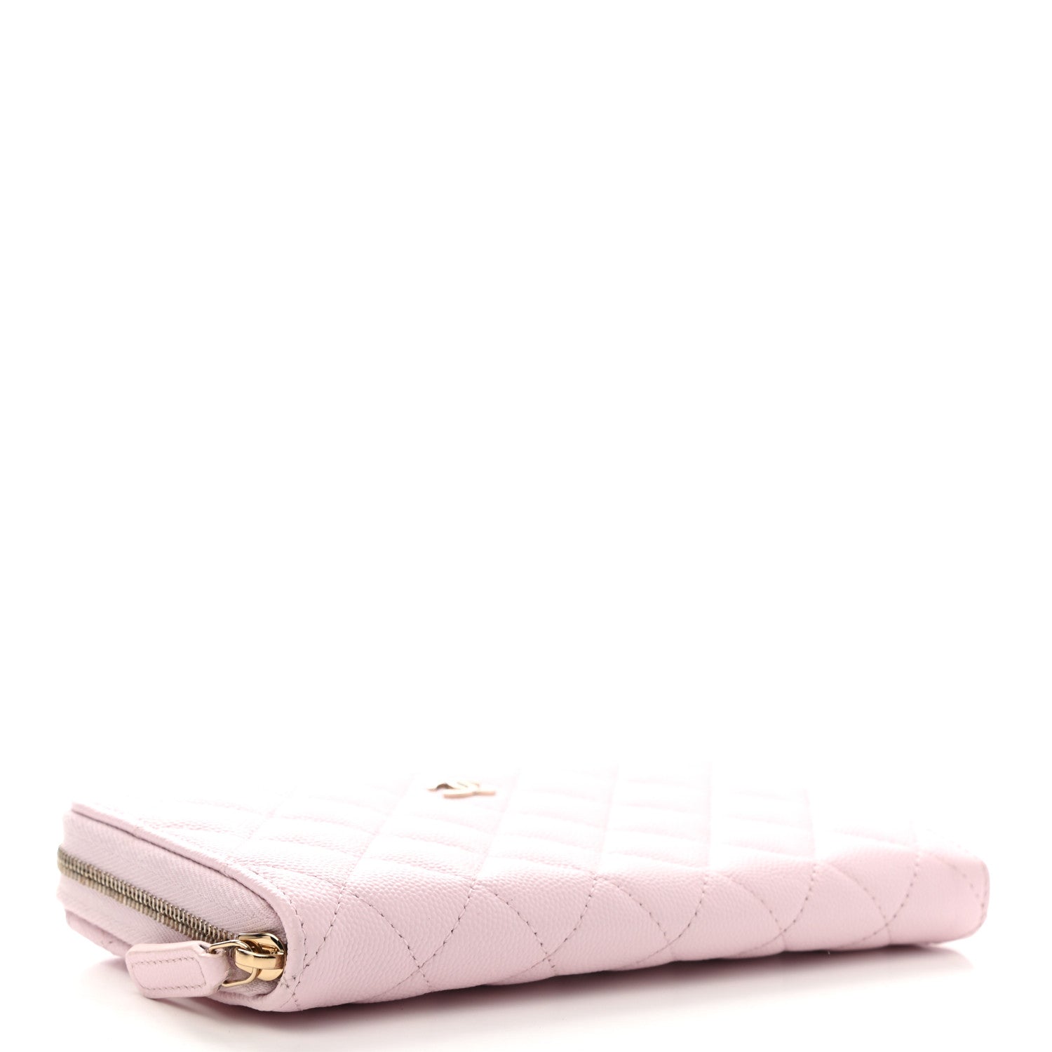Chanel Caviar Quilted Large Gusset Zip Around Wallet Light Pink 4 of 9