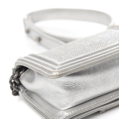 Chanel Metallic Galuchat Stingray Mini Boy Flap Silver 9 of 11