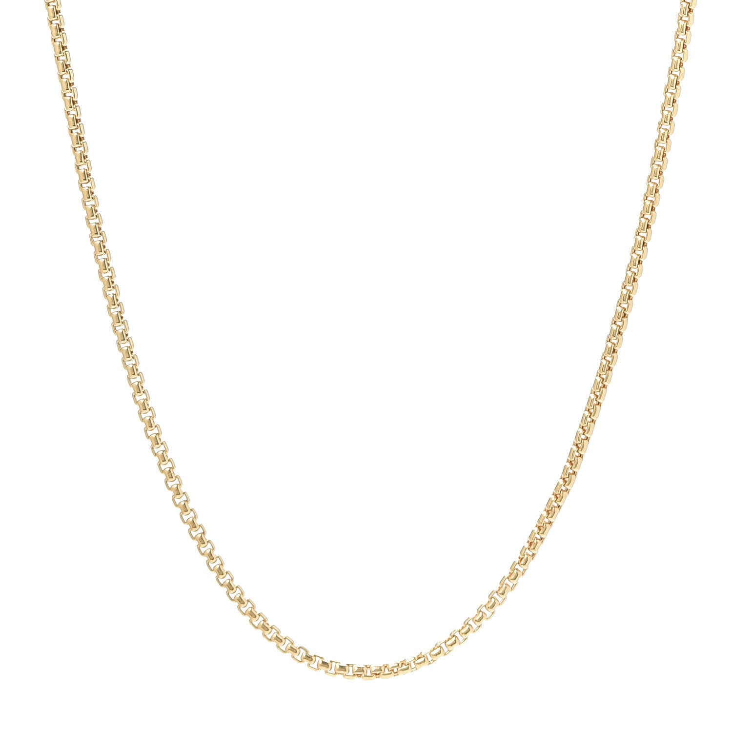 David Yurman 18K Yellow Gold 1.7mm Box Chain Necklace 20" 1 of 5
