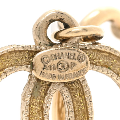 Chanel Crystal CC Drop Earrings Gold 4 of 4