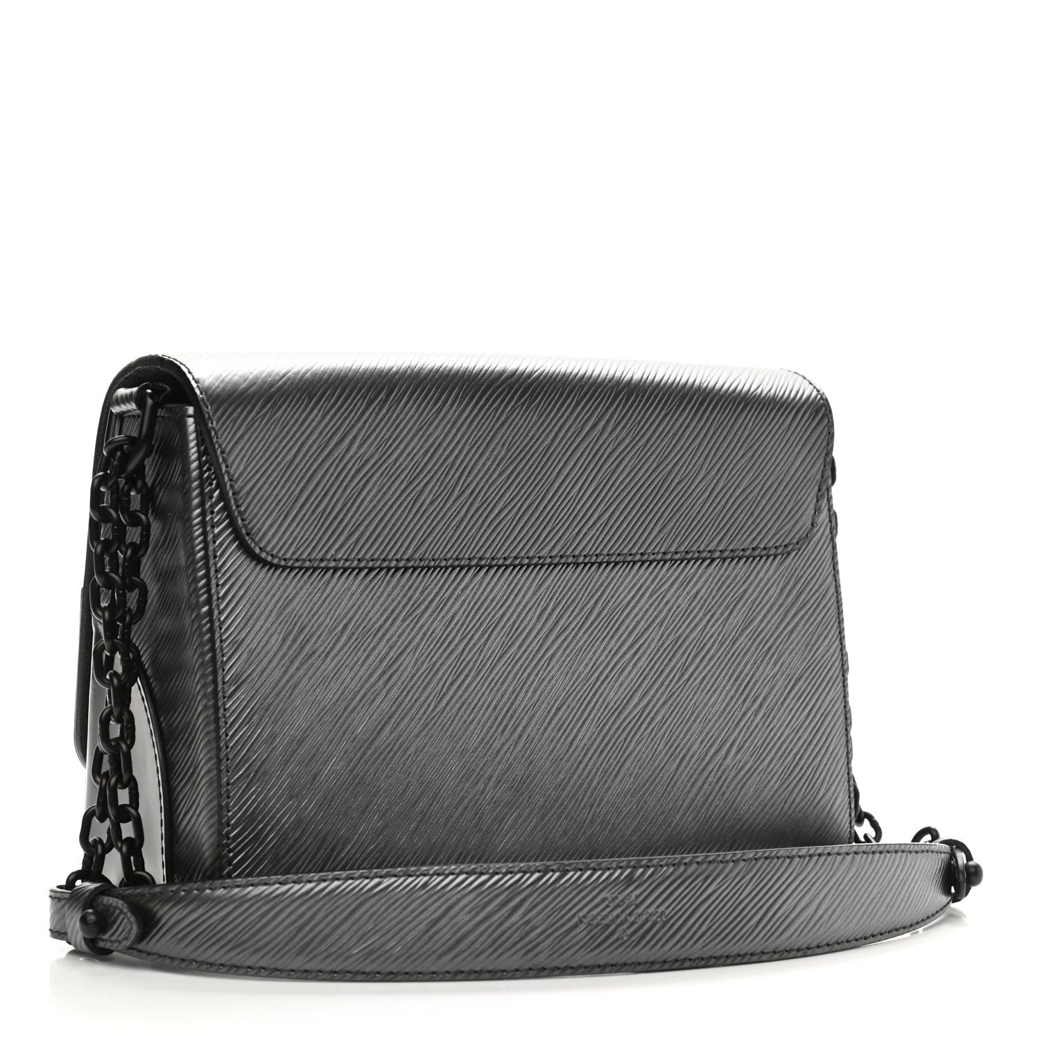 Louis Vuitton Epi Patent Twist Shoulder Bag MM Anthracite Nacre 4 of 9