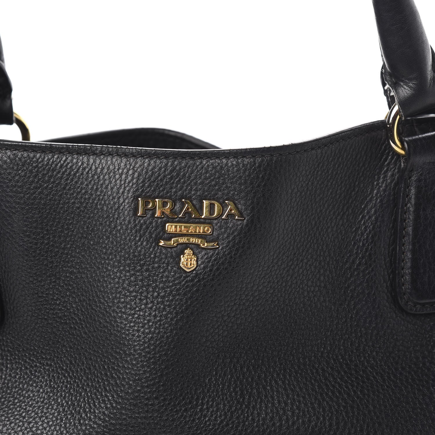 Prada Vitello Daino Side Pocket Tote Black 12 of 12