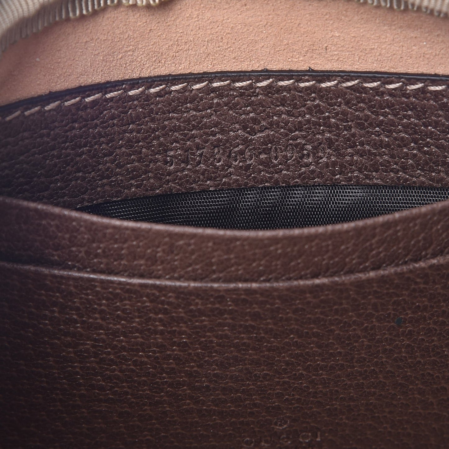 GG Supreme Monogram Ophidia Phone Case Wristlet Brown