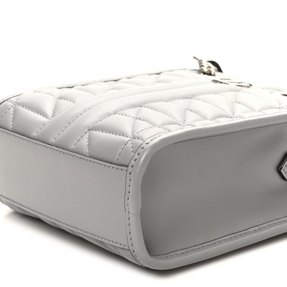 Gucci Calfskin Matelasse Chevron Mini GG Marmont Tote Grey 9 of 9