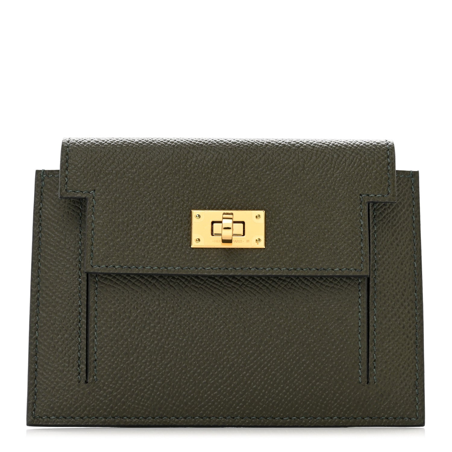 Hermes Epsom Kelly Pocket Compact Wallet Vert De Gris 1 of 8