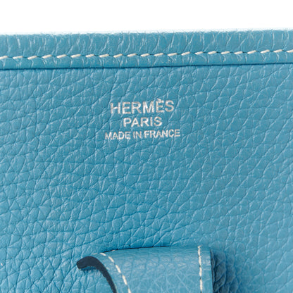Hermes Taurillon Clemence Evelyne III PM Blue Jean 6 of 14
