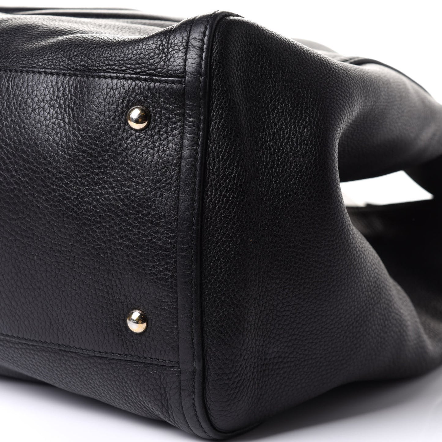 Pebbled Calfskin Large Soho Shoulder Bag Black