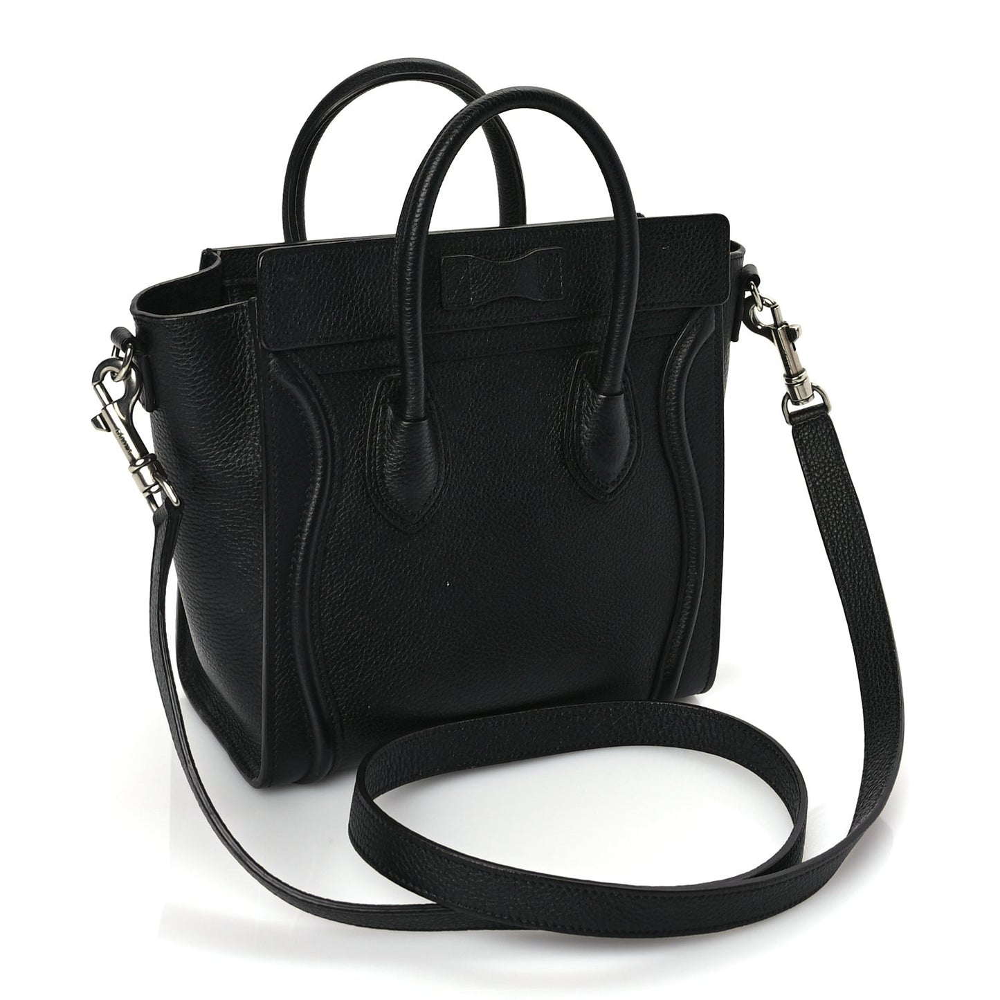 Drummed Calfskin Nano Luggage Black