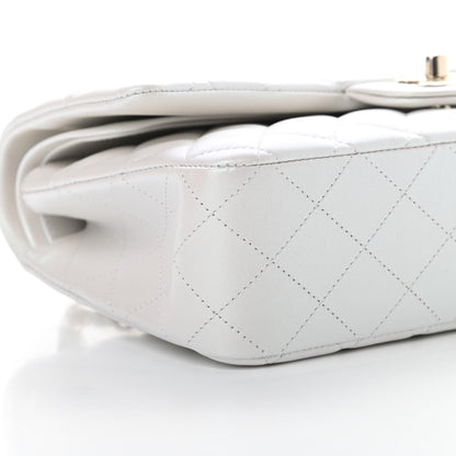 Chanel Iridescent Calfskin Quilted Medium Double Flap White 10 of 12