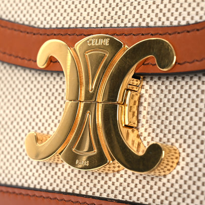 Celine Textile Natural Calfskin Teen Triomphe White Tan 16 of 16