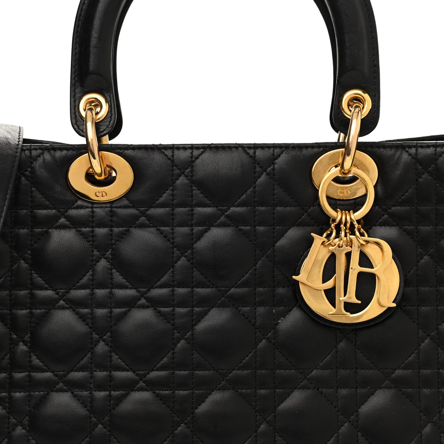 Christian Dior Lambskin Cannage Large Lady Dior Black 8 of 17