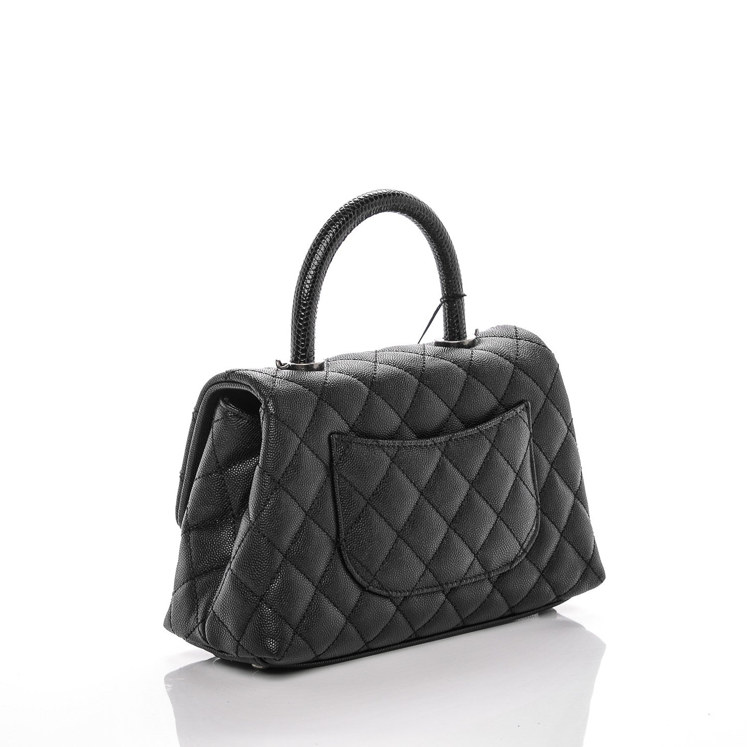 Chanel Caviar Lizard Quilted Mini Coco Handle Flap Black 4 of 9