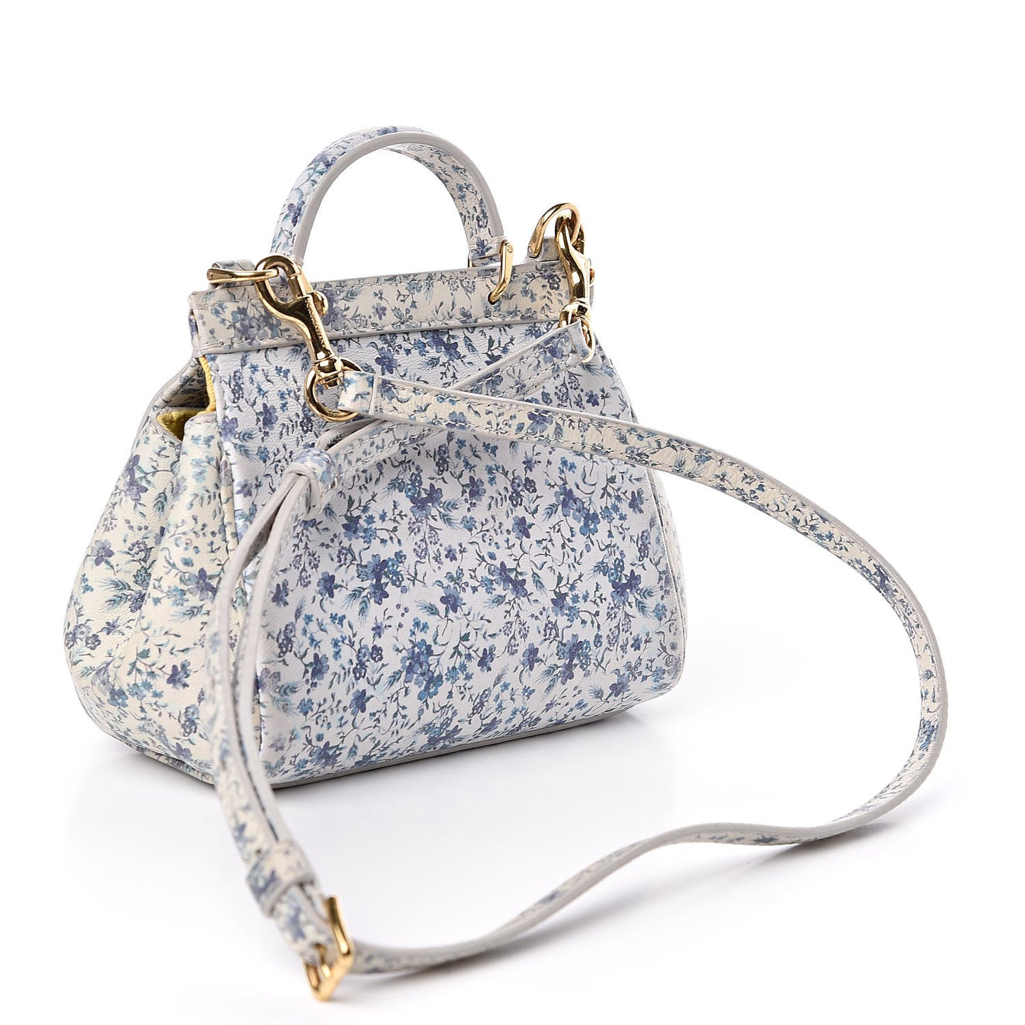 Dauphine Floral Print Micro Miss Sicily Satchel Blue White