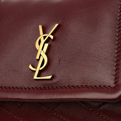 Saint Laurent Lambskin Quilted Monogram Mini Nolita Rouge Cabernet 12 of 14