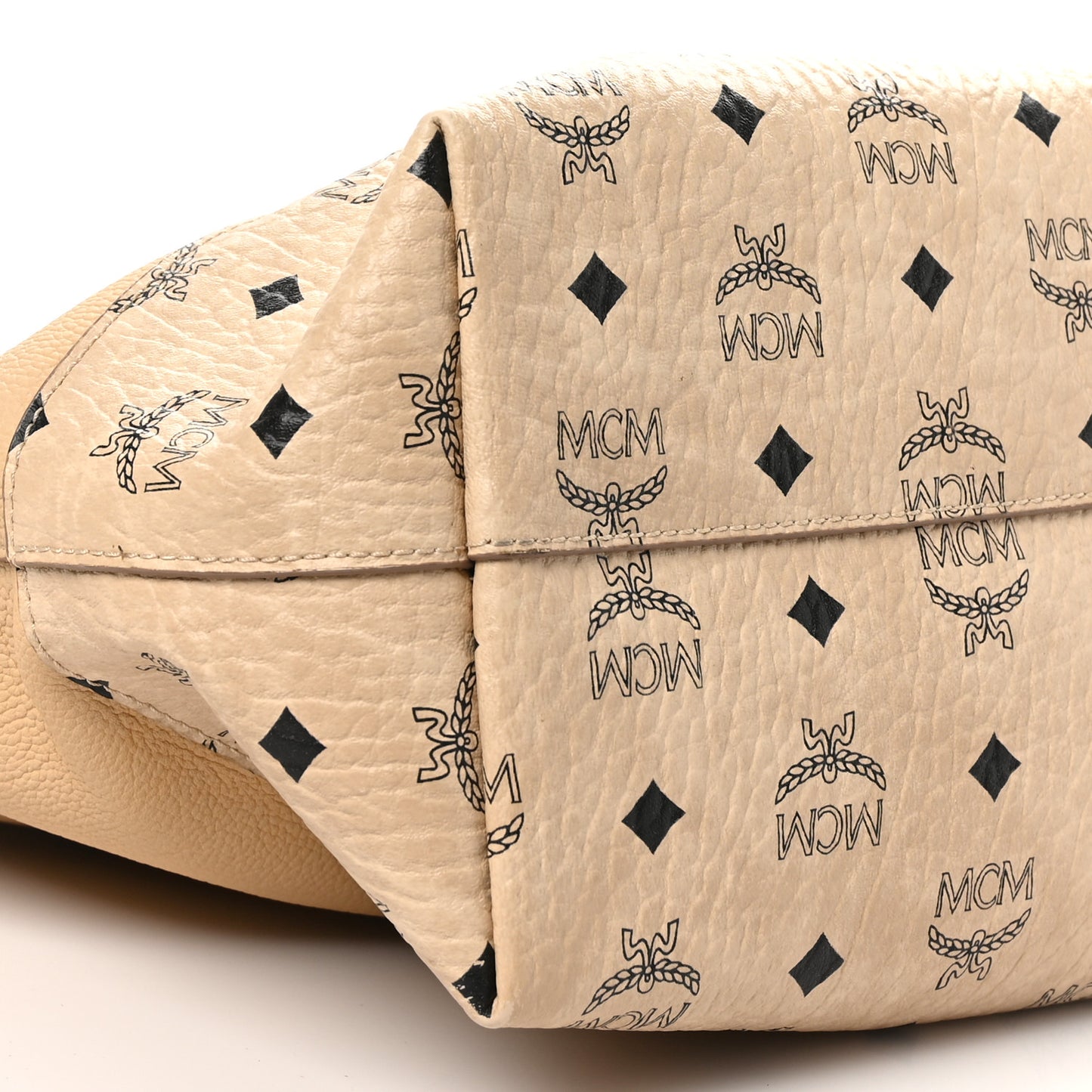 Calfskin Visetos Anya Shopper Tote Beige