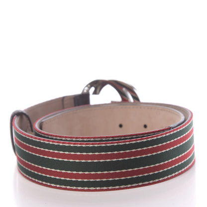 Gucci Canvas Web Interlocking G Belt 85 34 Green Red 2 of 5