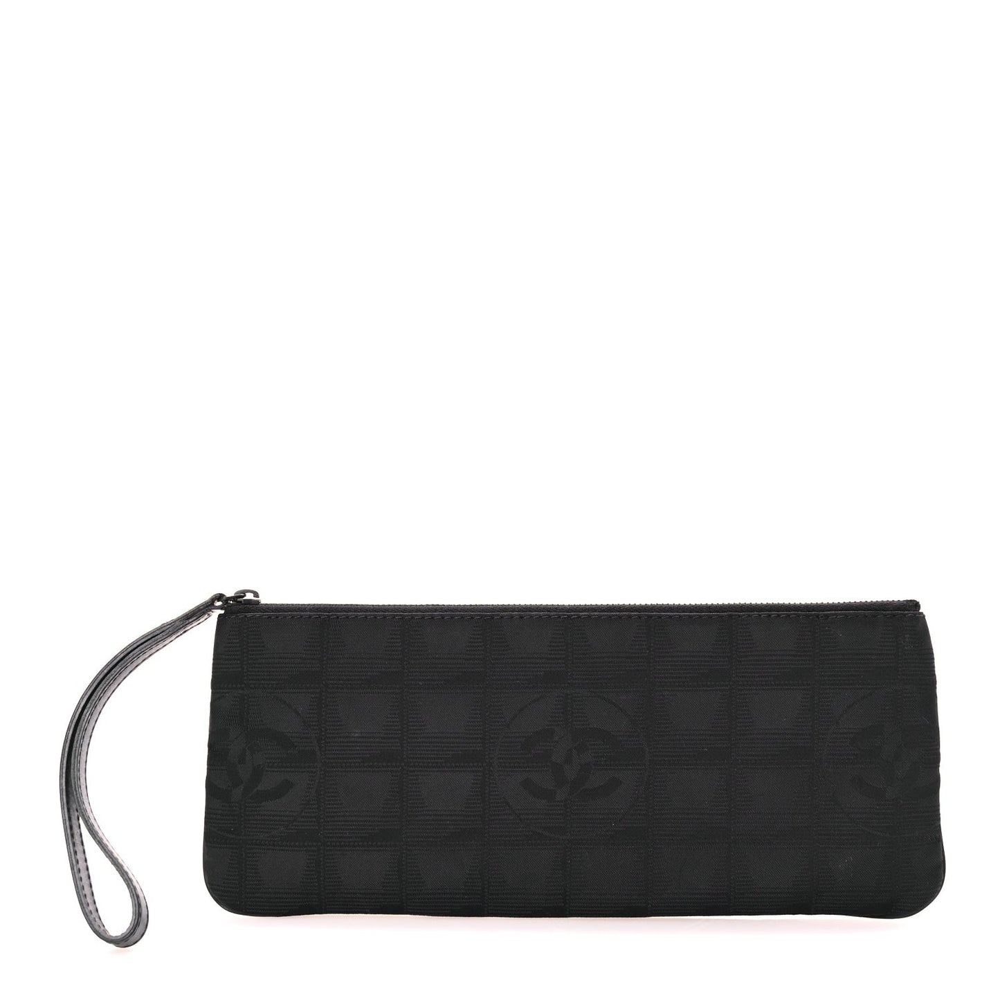 Nylon Travel Ligne Zip Wristlet Black