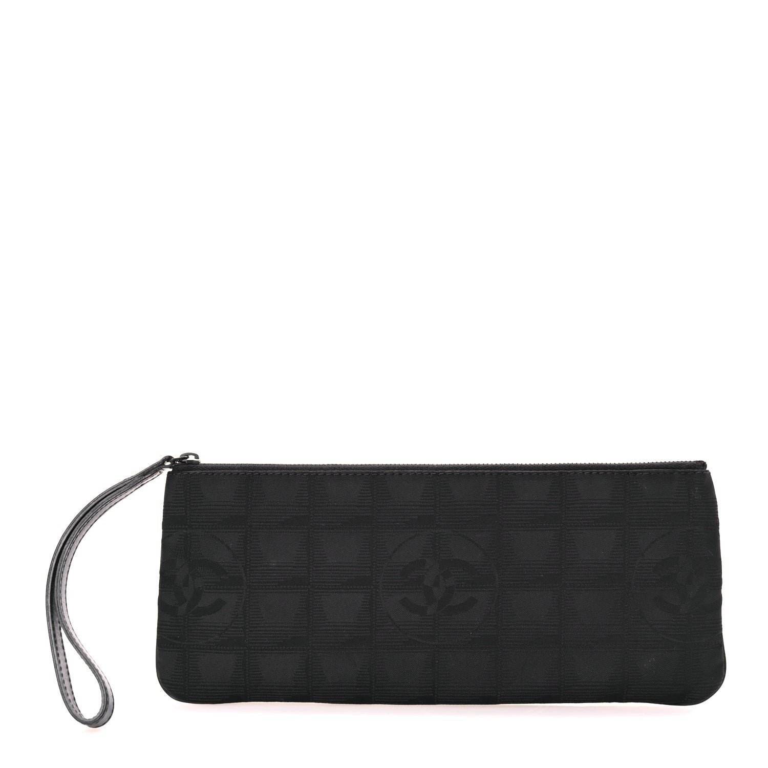 Chanel Nylon Travel Ligne Zip Wristlet Black 1 of 6