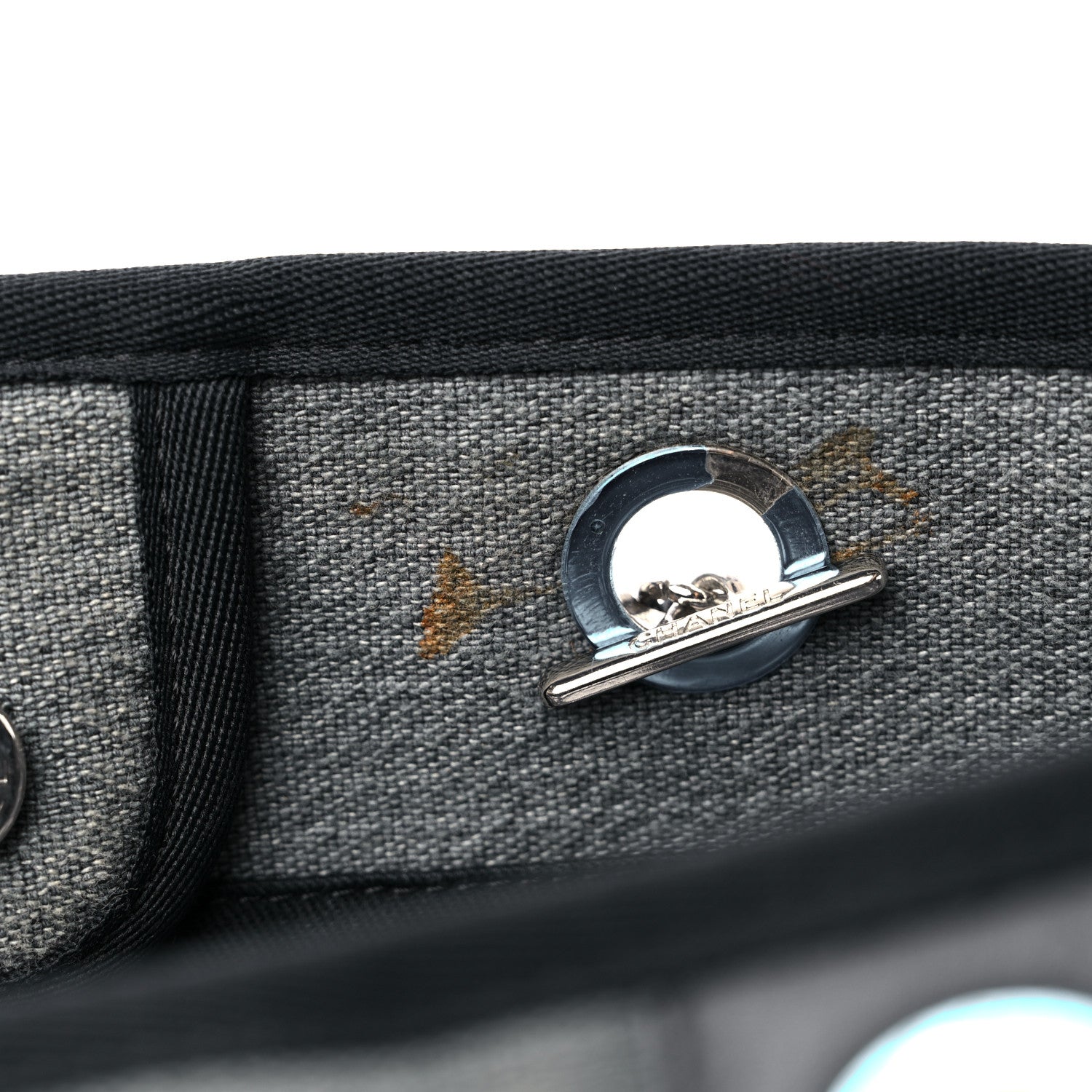 Chanel Canvas Small Deauville Tote Grey 13 of 16