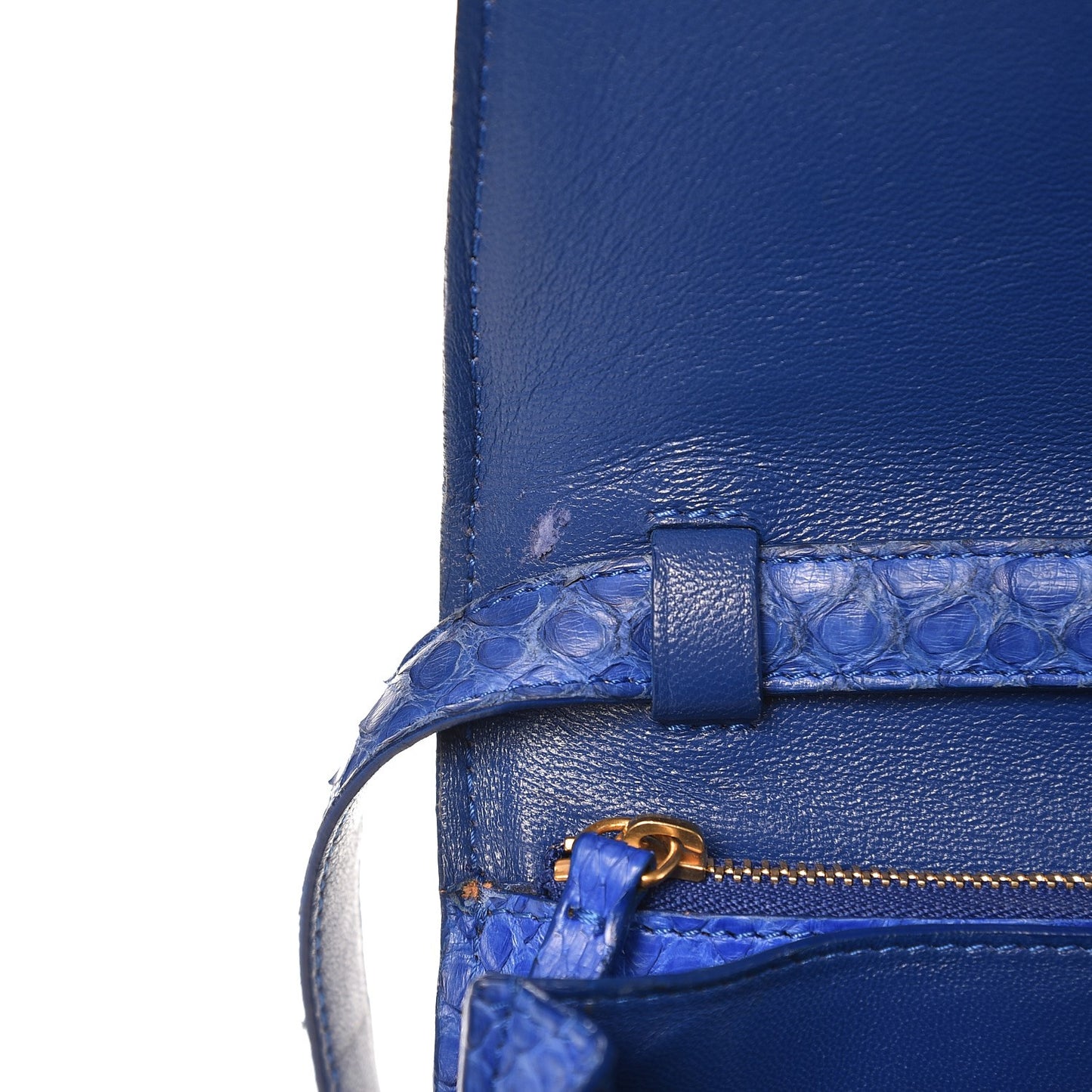 Python Medium Classic Box Flap Bag Indigo