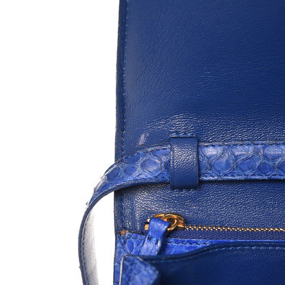 Celine Python Medium Classic Box Flap Bag Indigo 9 of 14