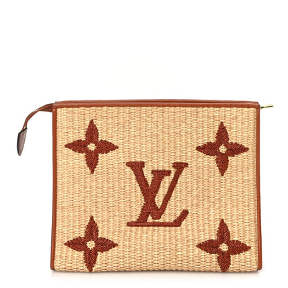 Louis Vuitton Raffia Monogram Giant Toiletry Pouch 26 Tan 1 of 7