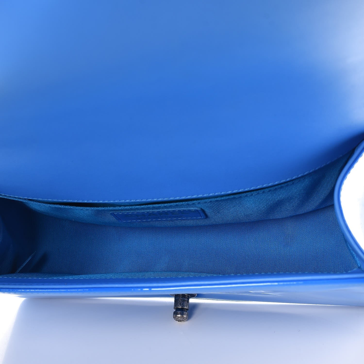 Chanel Patent Calfskin Quilted Medium Boy Flap Blue 5 of 8