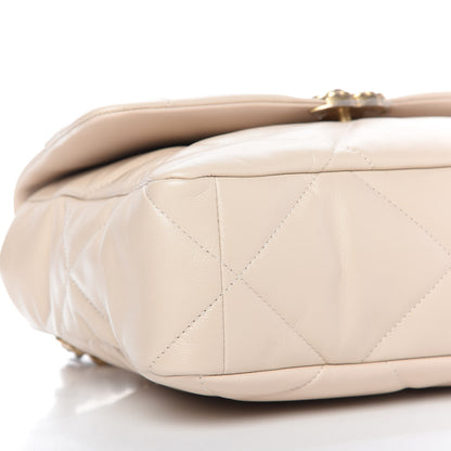 Chanel Goatskin Quilted Large Chanel 19 Flap Beige 6 of 11