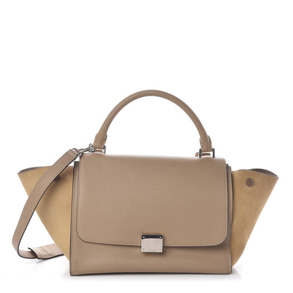 Celine Drummed Calfskin Suede Medium Trapeze Dune 1 of 9