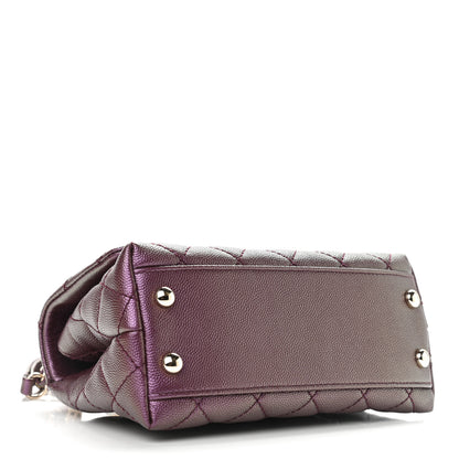 Chanel Iridescent Caviar Quilted Extra Mini Coco Handle Flap Purple 4 of 10