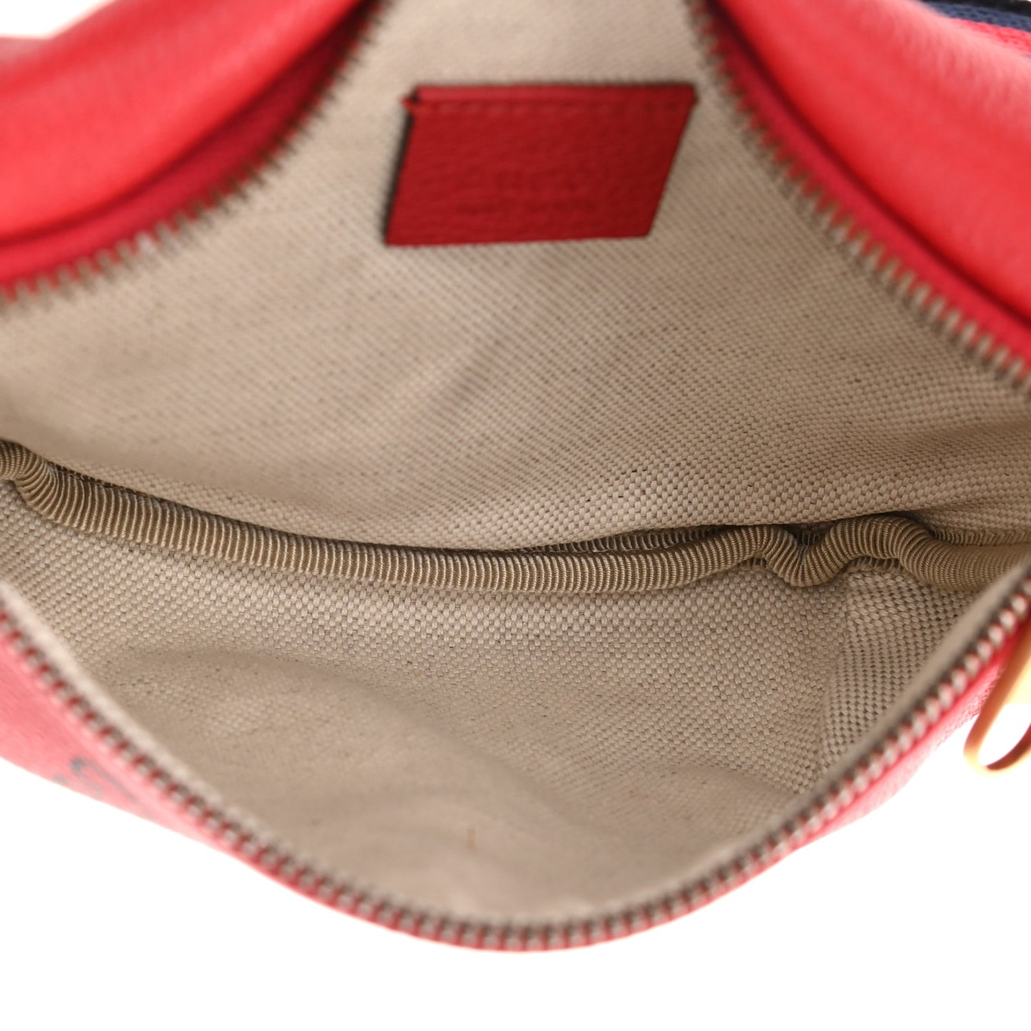 Grained Calfskin Small Logo Belt Bag Hibiscus Red