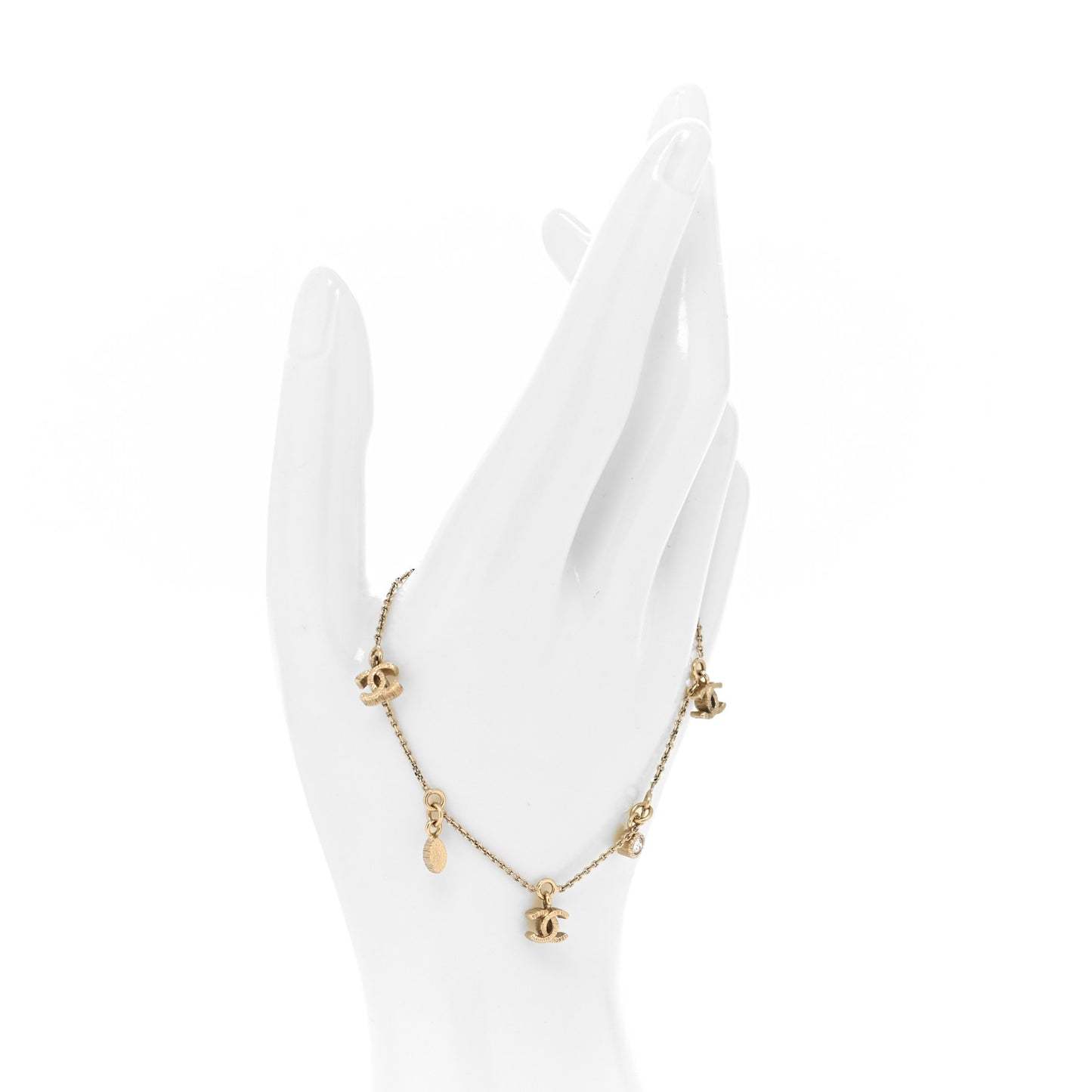 Crystal Charm CC Bracelet Gold