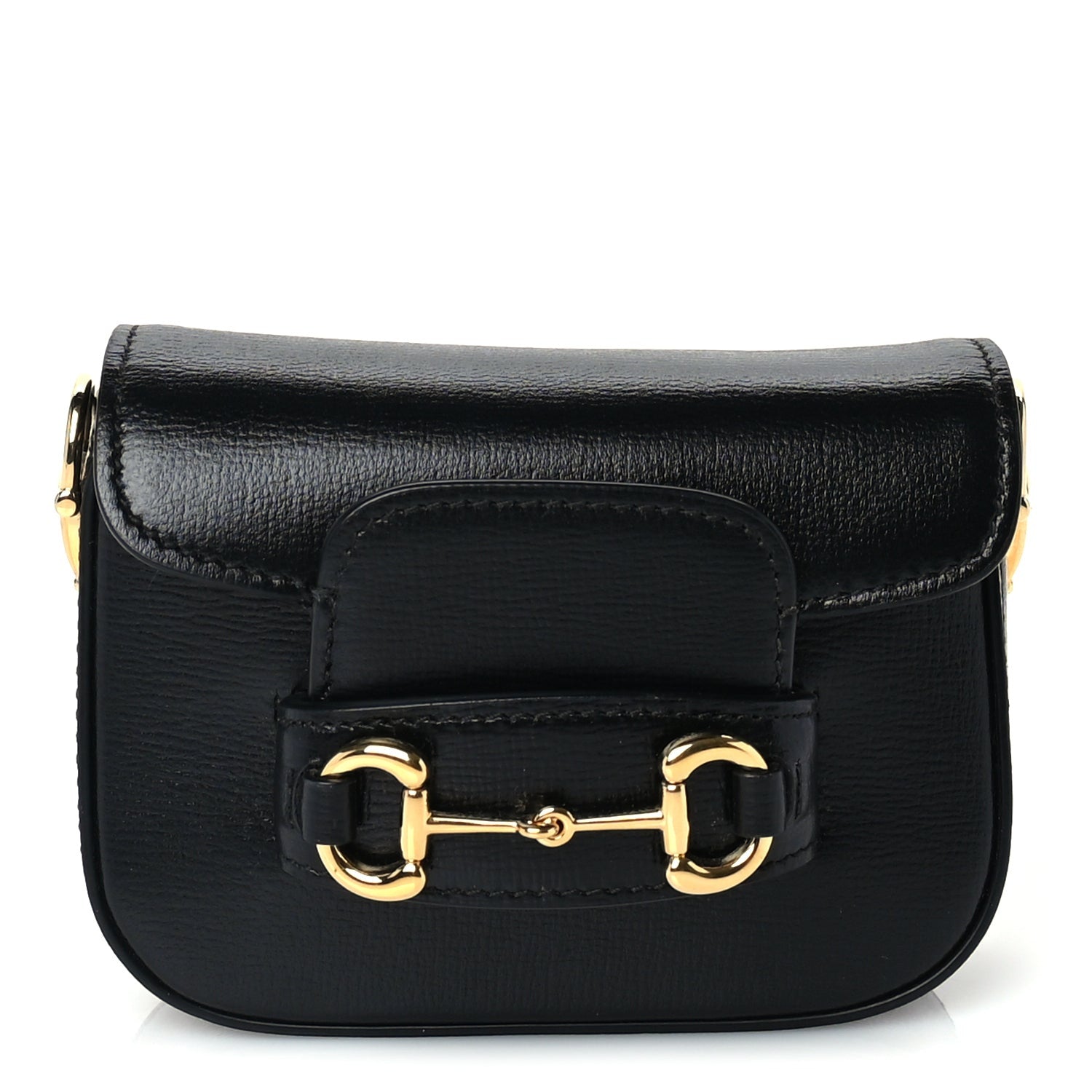 Gucci Azalea Calfskin Horsebit 1955 Super Mini Crossbody Bag  Black 1 of 8