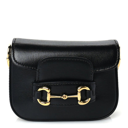 Gucci Azalea Calfskin Horsebit 1955 Super Mini Crossbody Bag  Black 1 of 8