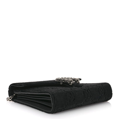 Gucci Velvet GG Monogram Mini Dionysus Chain Wallet Black Diamond 4 of 12