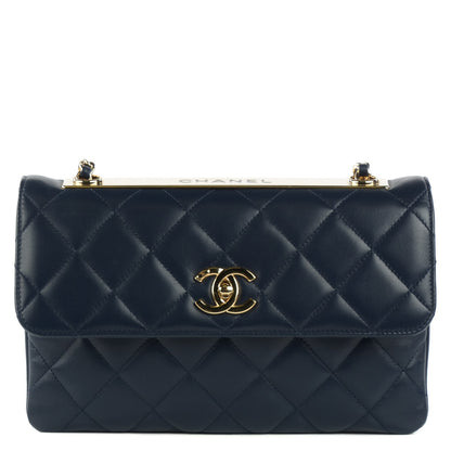 Chanel Lambskin Quilted Medium Trendy CC Flap Navy Blue 2 of 16