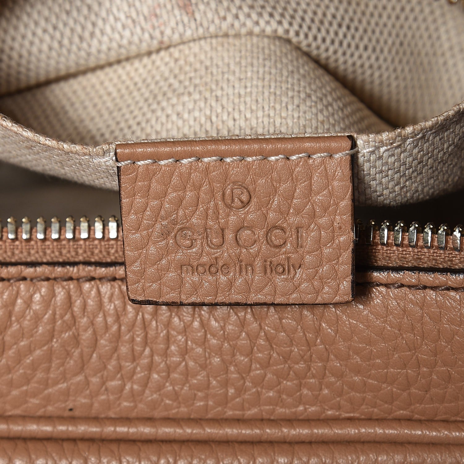 Gucci Pebbled Calfskin Small Soho Disco Bag Camelia 6 of 9