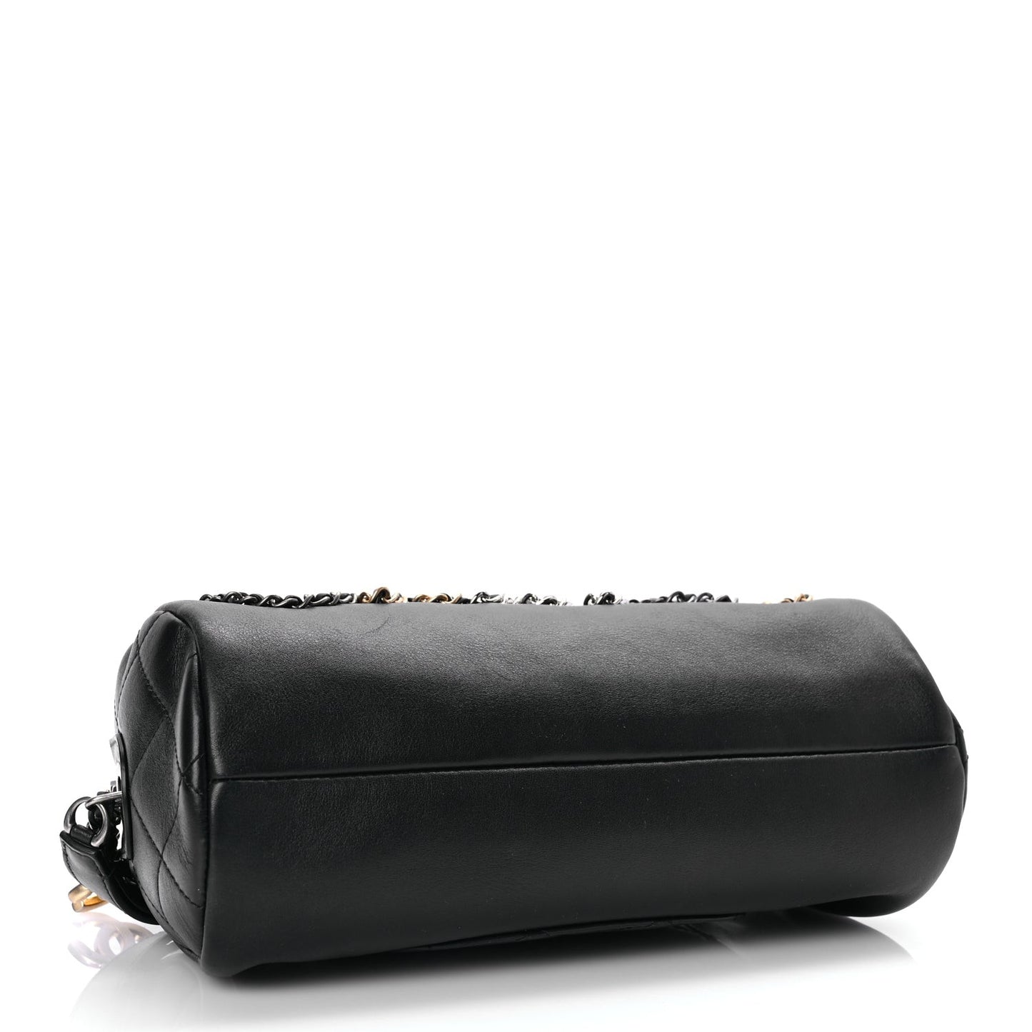 Calfskin Chain 20s Signature Bowling Bag Black