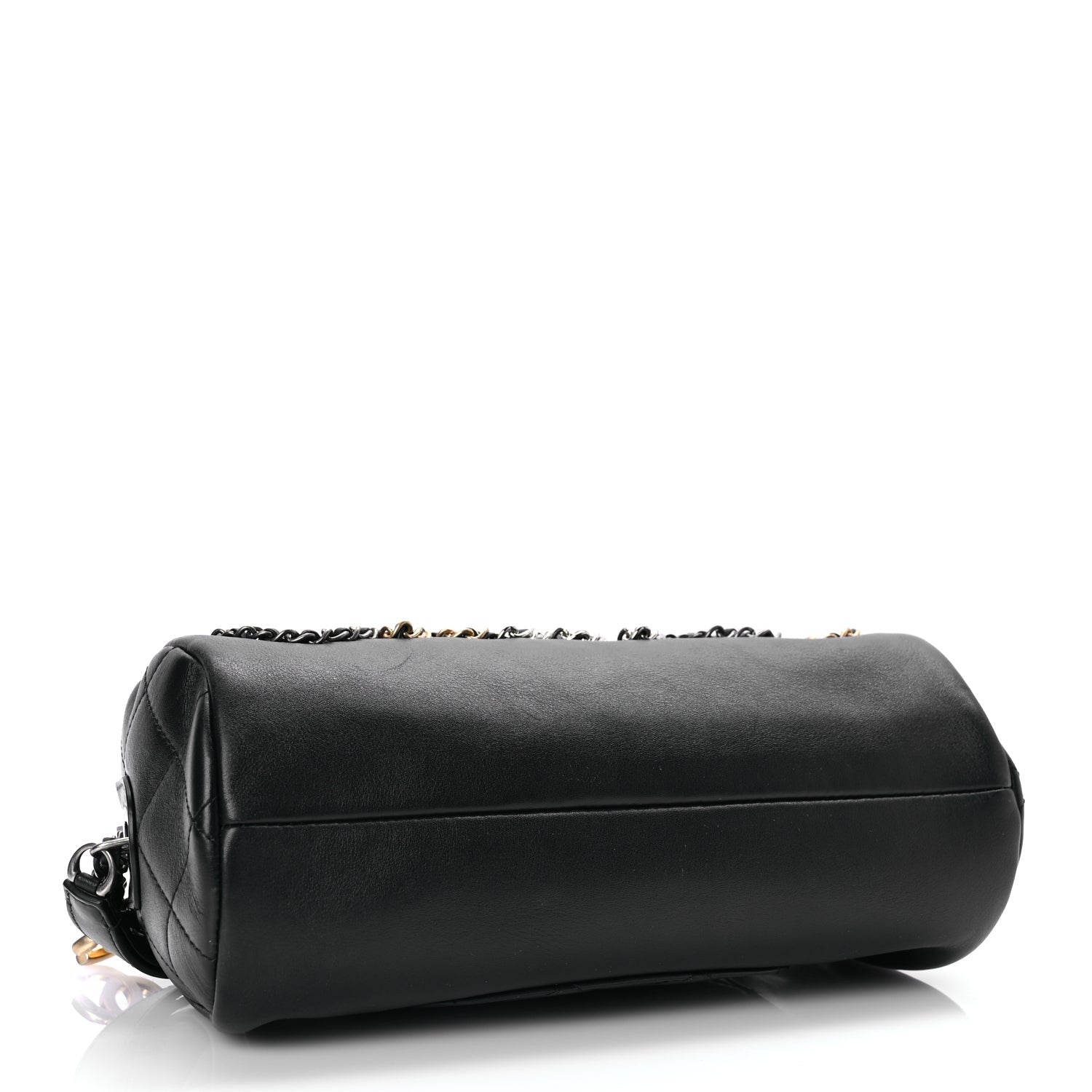 Chanel Calfskin Chain 20s Signature Bowling Bag Black 4 of 10