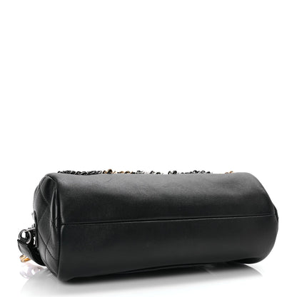 Chanel Calfskin Chain 20s Signature Bowling Bag Black 4 of 10