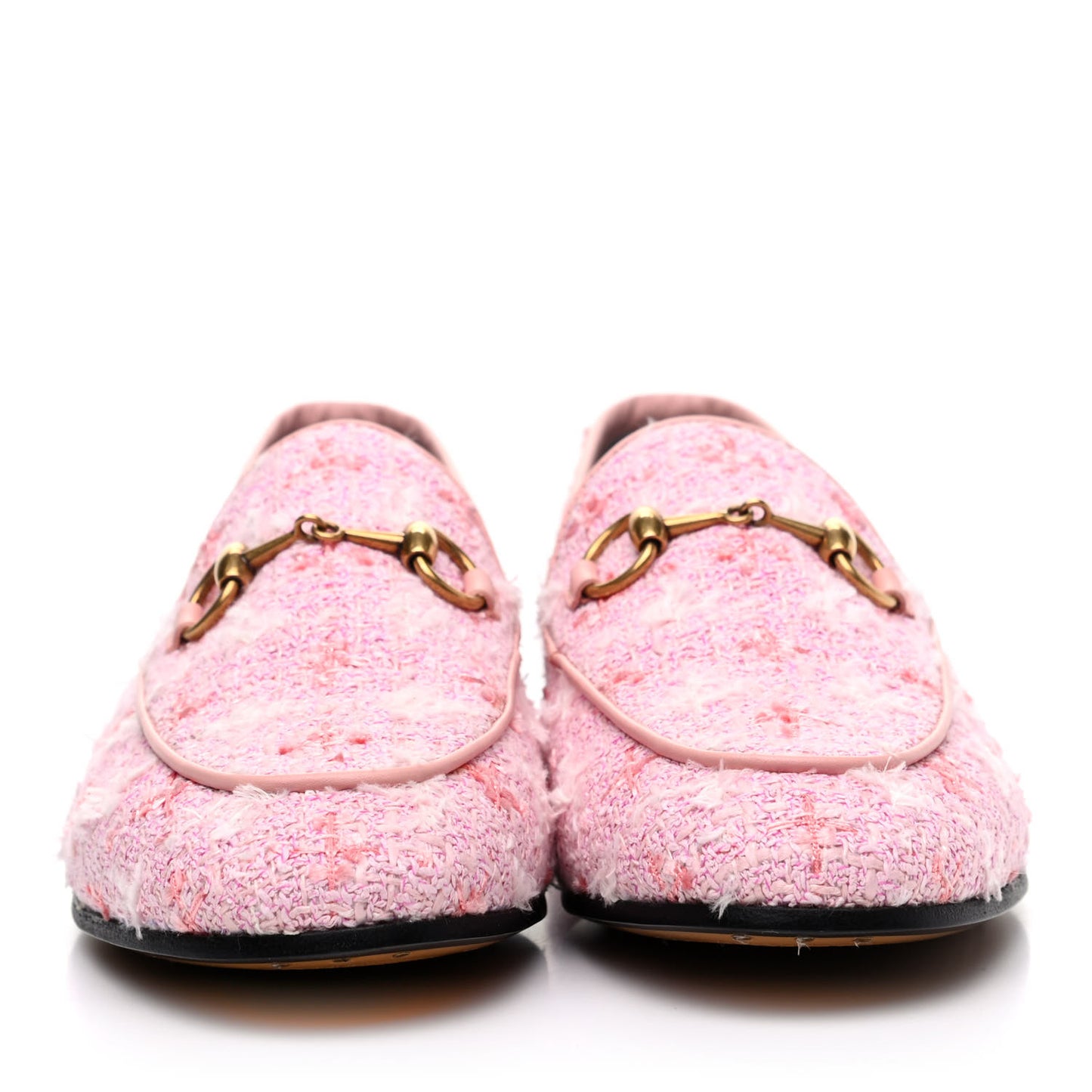 Wool Tweed Horsebit Womens Jordaan Loafers 36 Pink White Perfect Pink