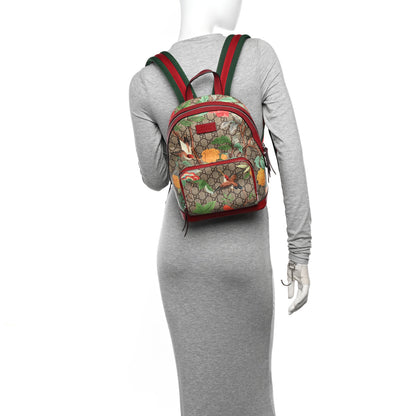 Gucci GG Supreme Monogram Tian Web Small Day Backpack Beige Multicolor Red 2 of 12