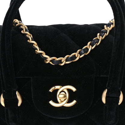 Chanel Velvet Quilted Mini Top Handle Flap  Black 7 of 7