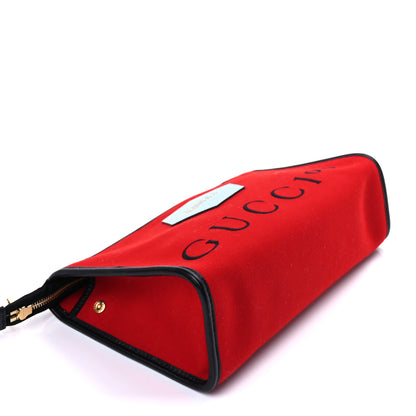 Gucci Felt Calfskin Script Logo Gucci 100 Pouch Bright Hibiscus Black Azure 7 of 8