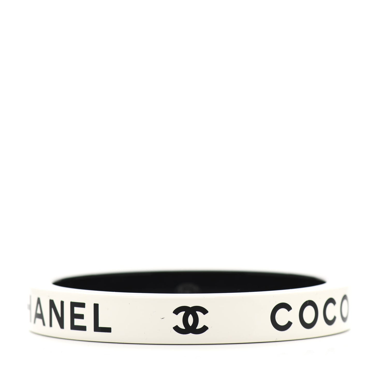 Resin Logo Bangle Bracelet White Black