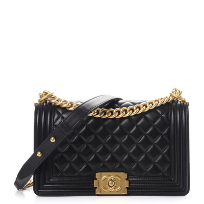 Chanel Lambskin Quilted Medium Boy Flap Black 1 of 13
