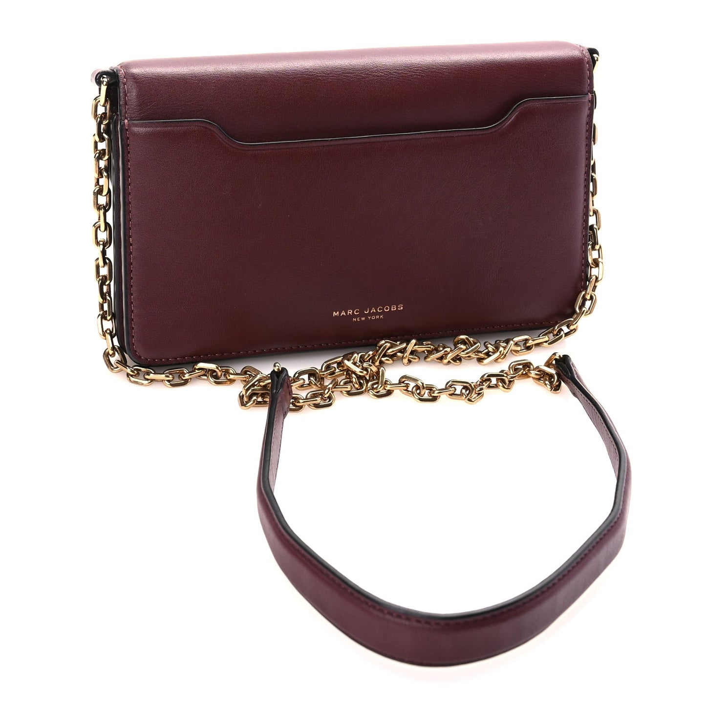 Calfskin West End Chain Wallet  Burgundy