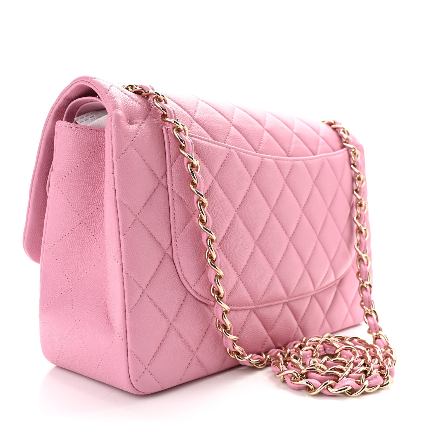 Caviar Quilted Jumbo Double Flap Pink